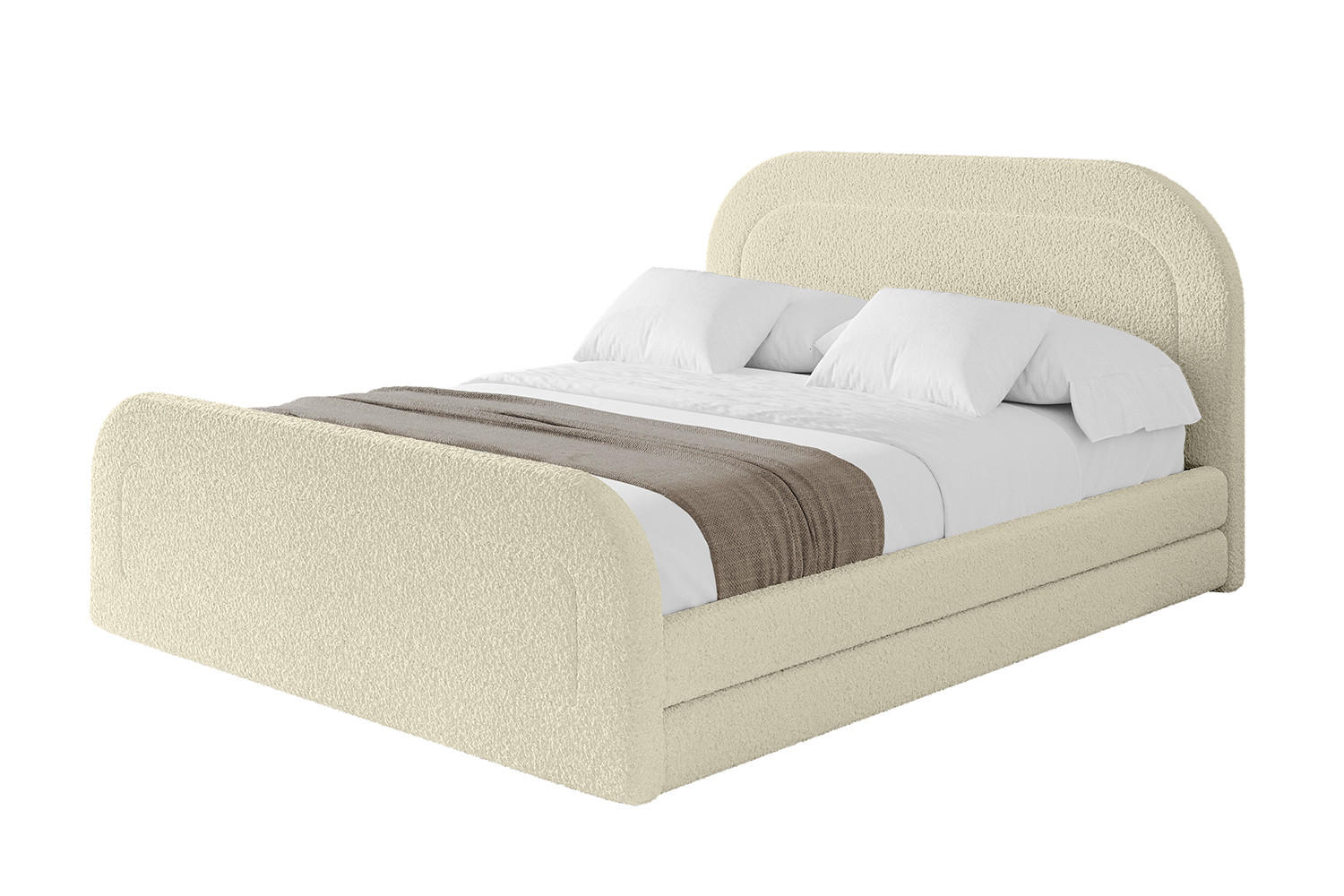 POLSTERBETT mit Bettkasten, Fußteil und Lattenrost, Boxbett mit Matratze H3/H4 - LERIS-Z 180x200 Beige - Taupe, Holzwerkstoff/Textil (180/200cm) - ALTDECOR