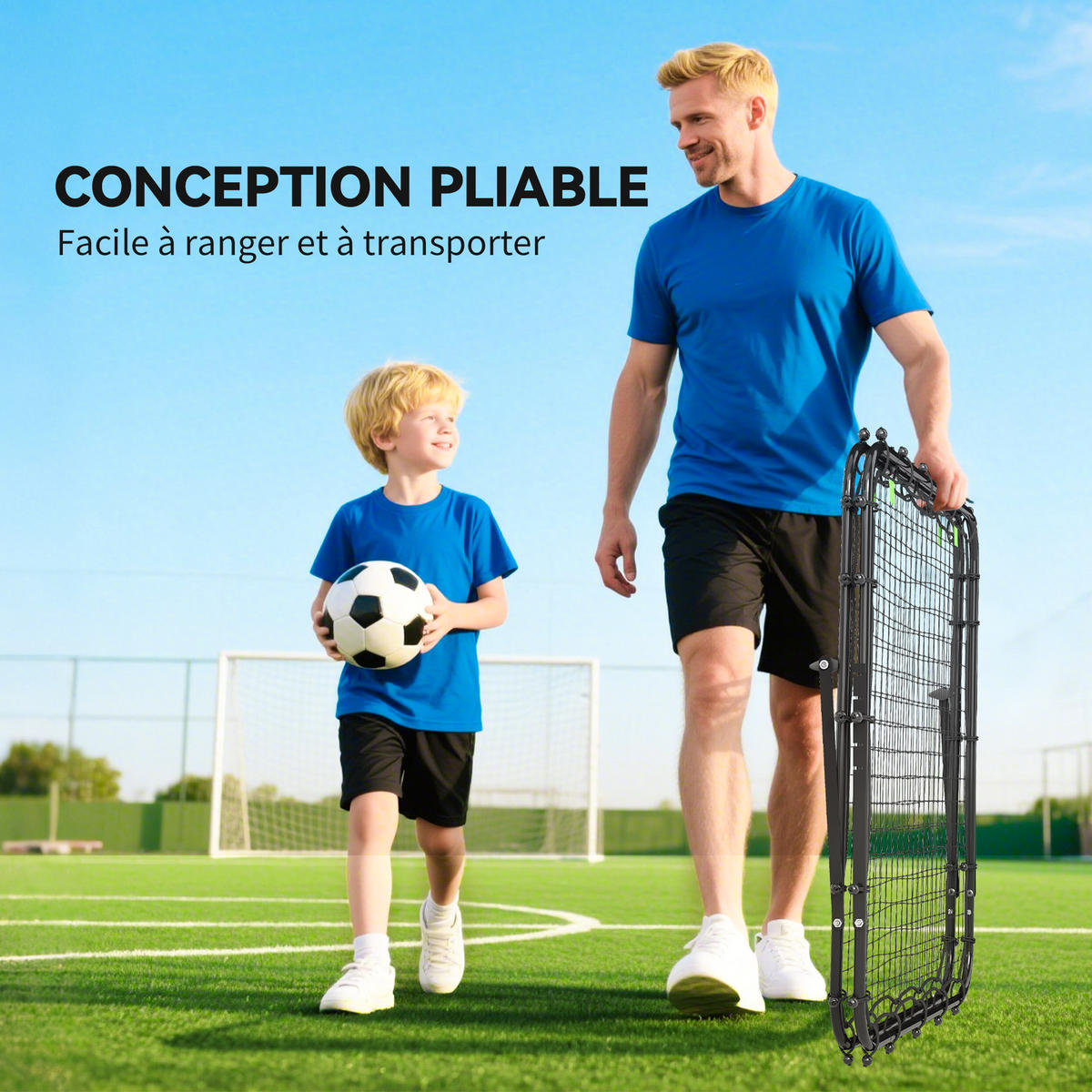 REBOUNDER DE-18600 doppelseitig mit 5 Winkeln Schwarz - Schwarz, Metall (95/100cm) - ComfortXL