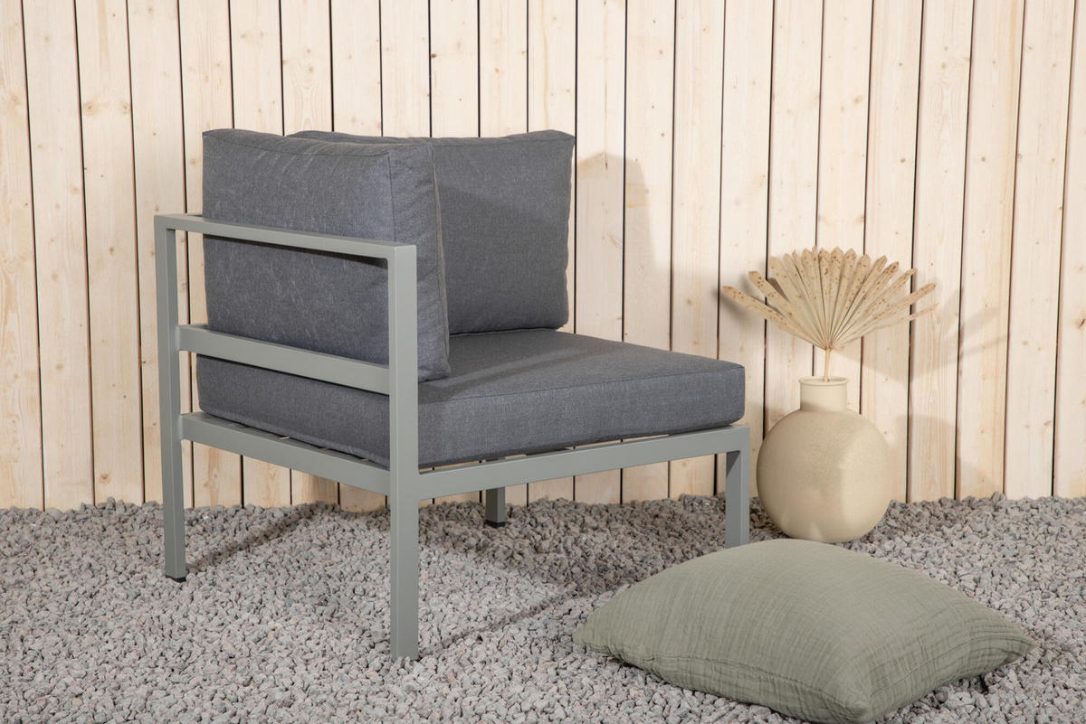 LOUNGESESSEL COPACABANA Grau 74x74x65 cm - Grau, Metall (74/65/74cm) - FURNLUX