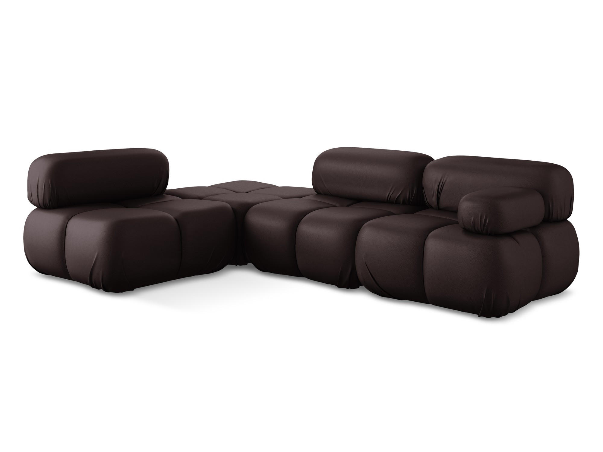 ECKSOFA Links Kunstleder Violett - Blau/Pflaume, Leder/Kunststoff (190/285cm) - Makamii
