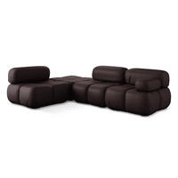 ECKSOFA Links Kunstleder Violett - Blau/Pflaume, Leder/Kunststoff (190/285cm) - Makamii