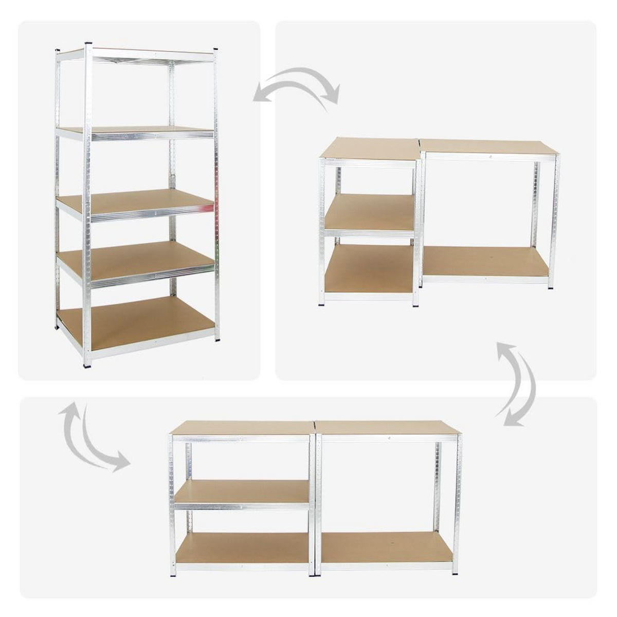 SCHWERLASTREGAL Ragnar 180x90x60 cm Fachlast 175 kg Verzinkt - Silberfarben, Metall (90/180/60cm) - PROREGAL
