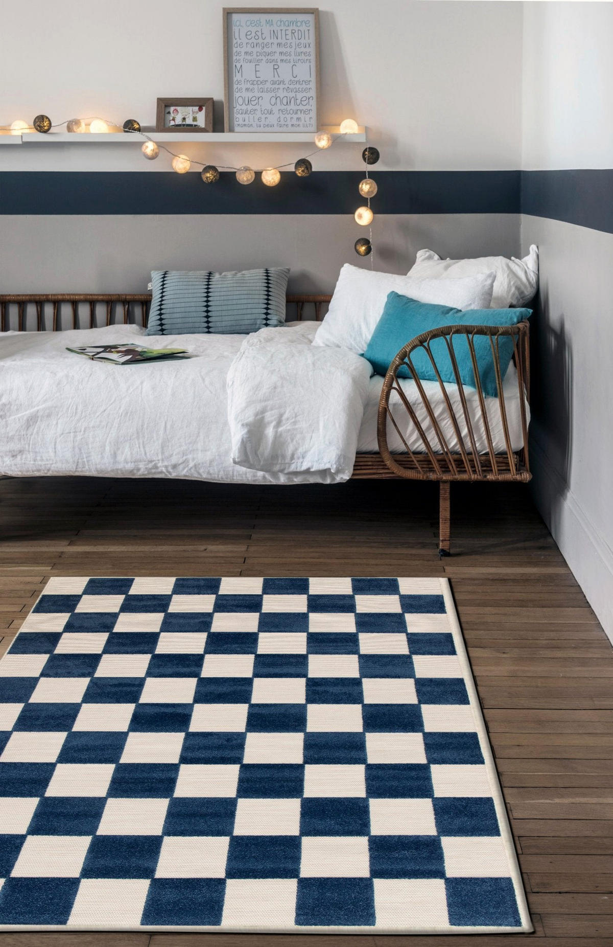 KINDERTEPPICH mit geschnitztem effekt blau - Blau, Textil (160/230cm) - AFK Living