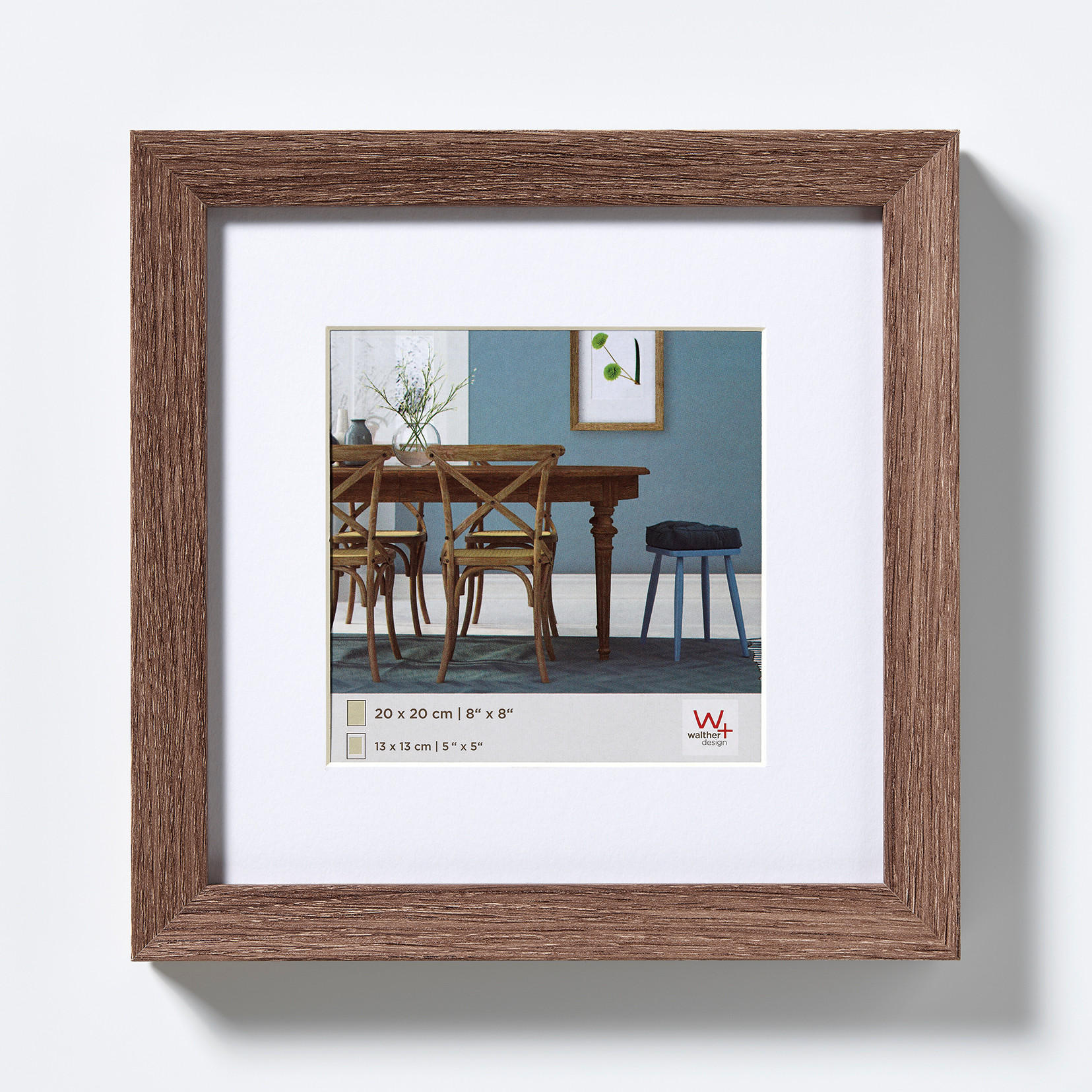 walther design Bilderrahmen Nussbaum 21.5x21.5 cm
