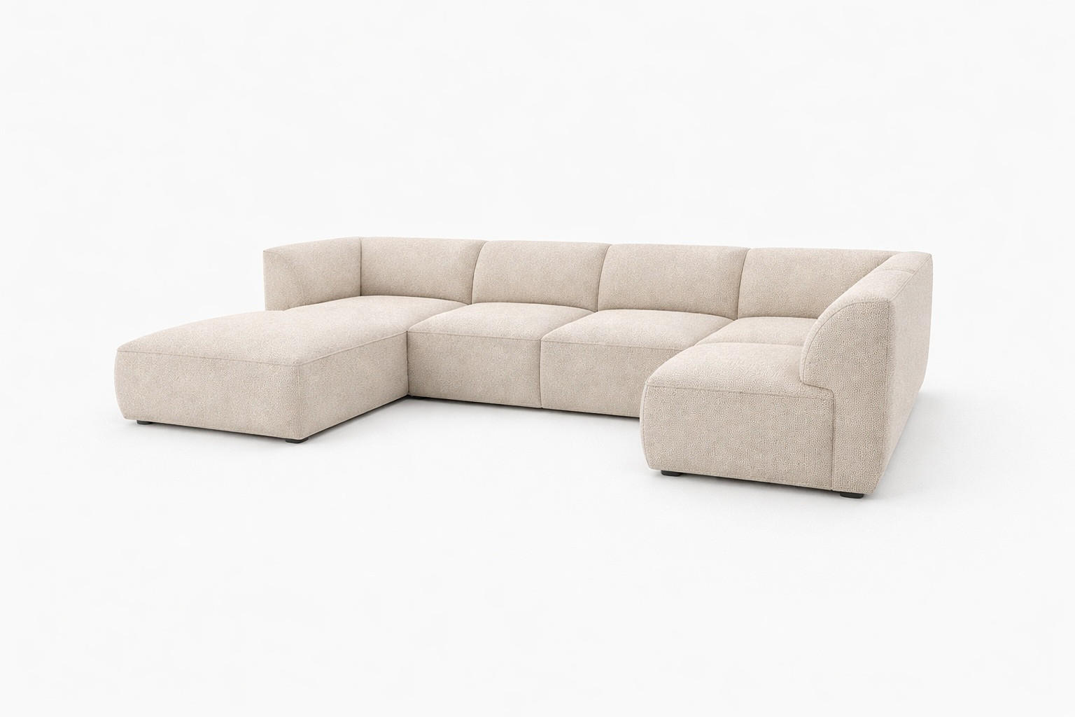 WOHNLANDSCHAFT MOVO - modulares Ecksofa beige – modernes Design und flexible Gestaltung, links - Dunkelgrün/Bordeaux, Kunststoff/Textil (156/78/345cm) - KS Home Concept