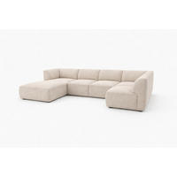 WOHNLANDSCHAFT MOVO - modulares Ecksofa beige – modernes Design und flexible Gestaltung, links - Dunkelgrün/Bordeaux, Kunststoff/Textil (156/78/345cm) - KS Home Concept