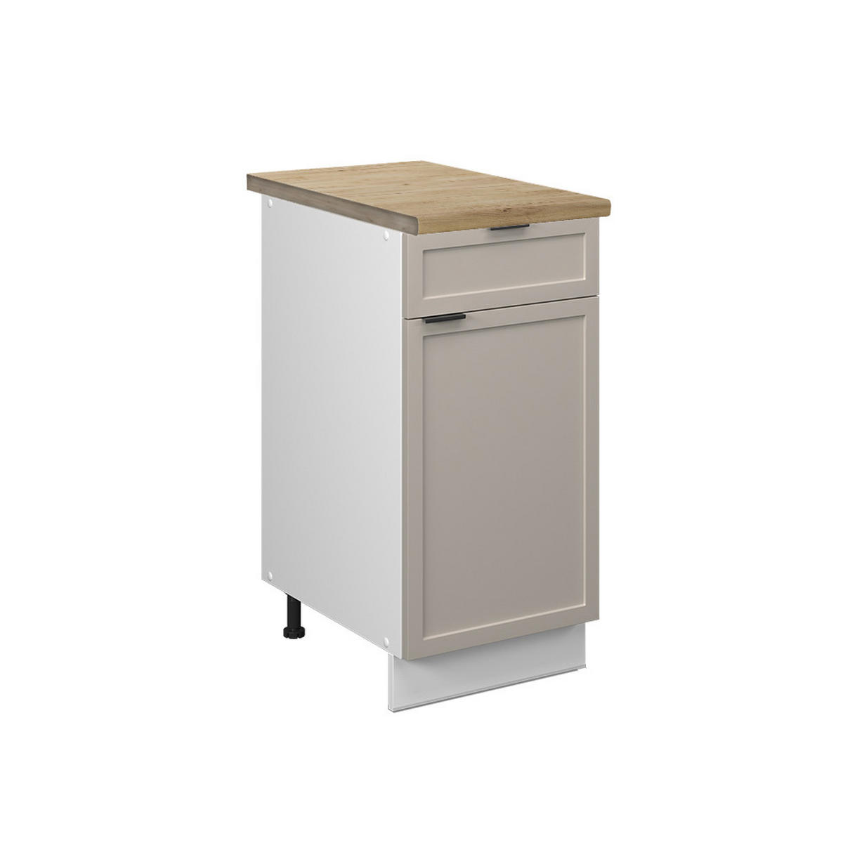 KÜCHENUNTERSCHRANK Fame-Line GrauBeige 40 cm, AP Eiche - Weiß/Grau, Holzwerkstoff (40/82/60cm) - Vicco