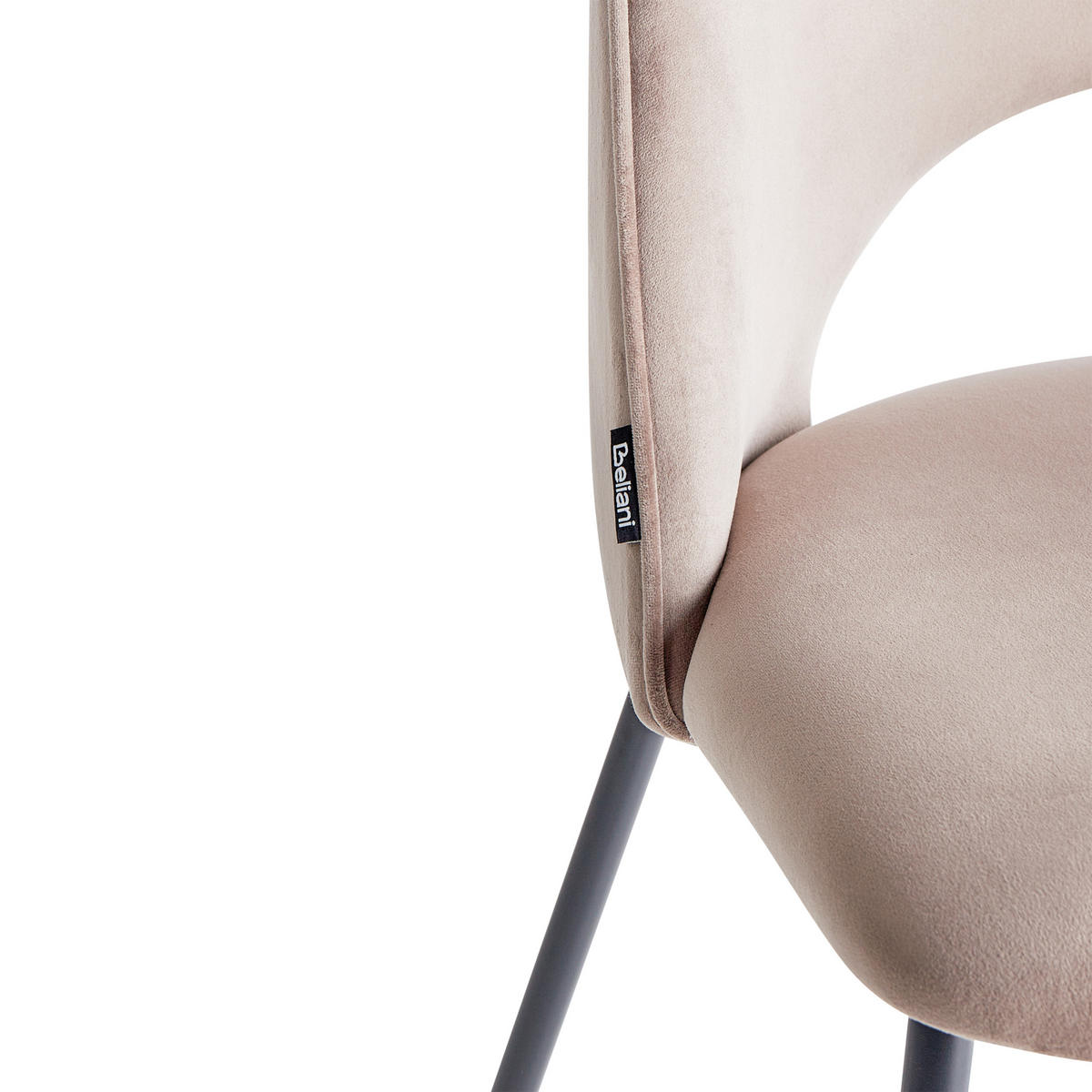 ÉTKEZŐSZÉK 2 darabos Szett Bársony tópszín Covelo - bézs/fekete, textil (46/83/53cm) - Beliani