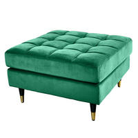 HOCKER COZY VELVET Samt Smaragdgrün 80 cm - Goldfarben/Schwarz, Holz/Textil (80/45/80cm) - riess-ambiente