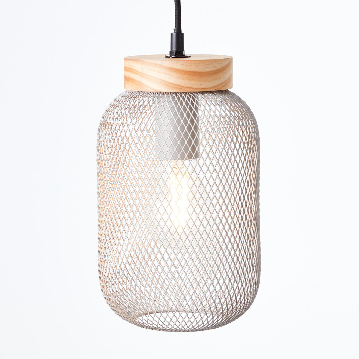 PENDELLEUCHTE Giada 99109/40 - Grau, Holz (16/16/112cm) - Brilliant