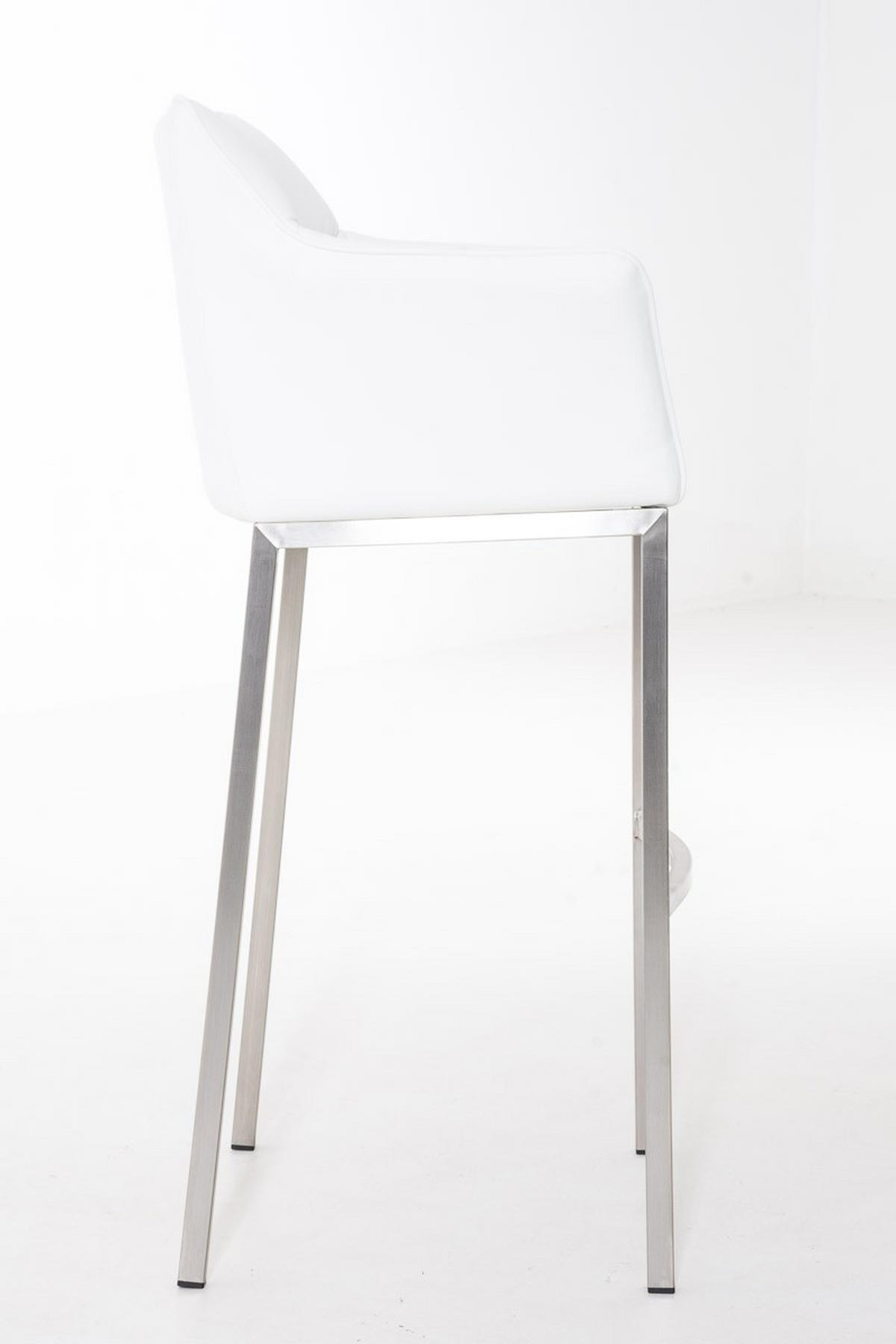 BARHOCKER Damaso 110x64x48 cm weiß - Weiß, Leder (64/110/48cm) - furnicato