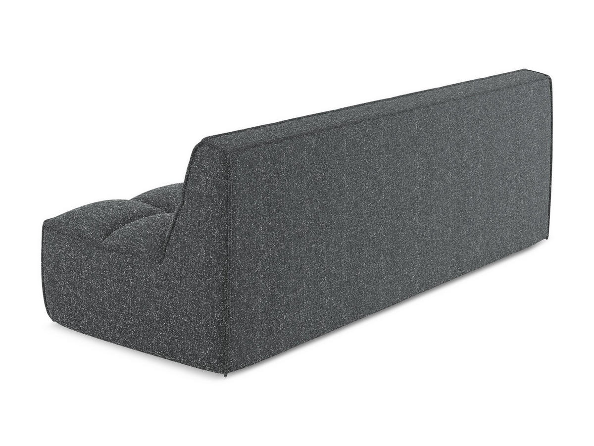 3-SITZER SOFA Strukturstoff Stoff Grau - Schwarz/Graphitfarben, Kunststoff/Textil (210/75/93cm) - Makamii