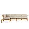 LOUNGESOFA ATREDA links - Creme, Holz/Textil (300/80/160cm) - KONSIMO®