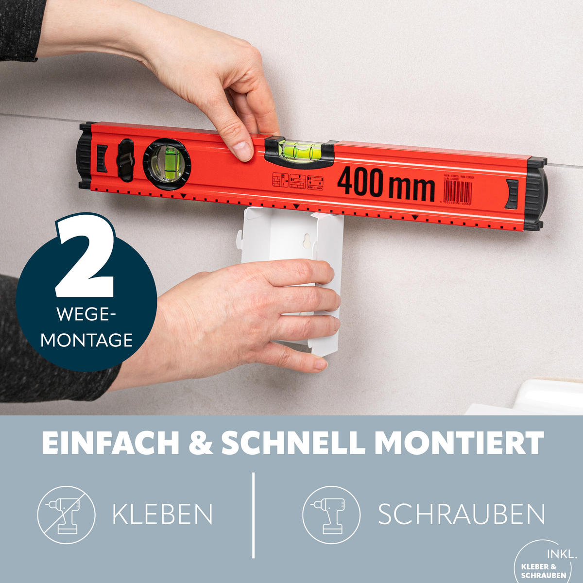 WC-GARNITUR inkl. Wandhalterung - Weiß, Metall (10/39/14.5cm) - bremermann