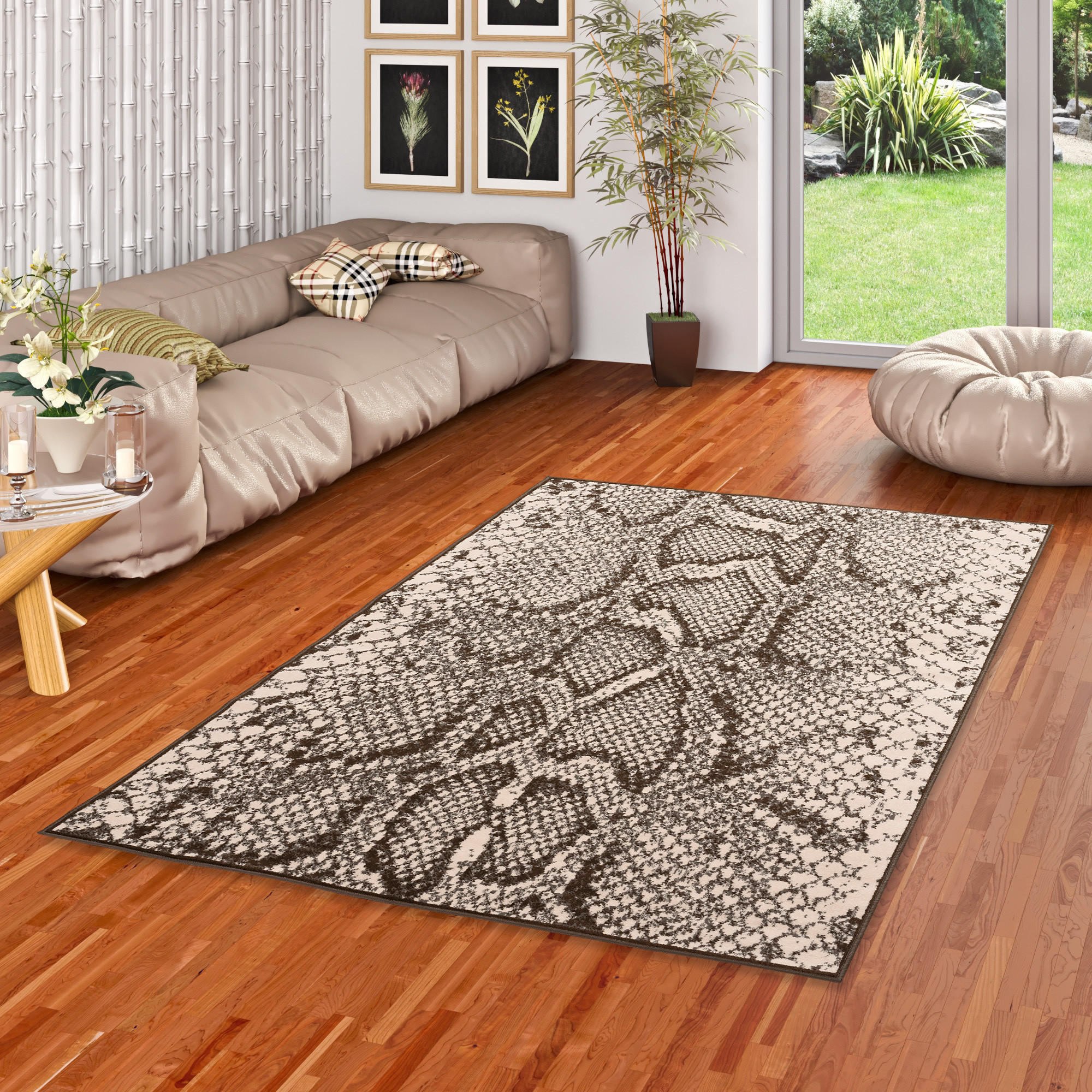 DESIGNER TEPPICH SAMBA SCHLANGEN TIERMUSTER - Beige, Textil (120/170cm) - Pergamon