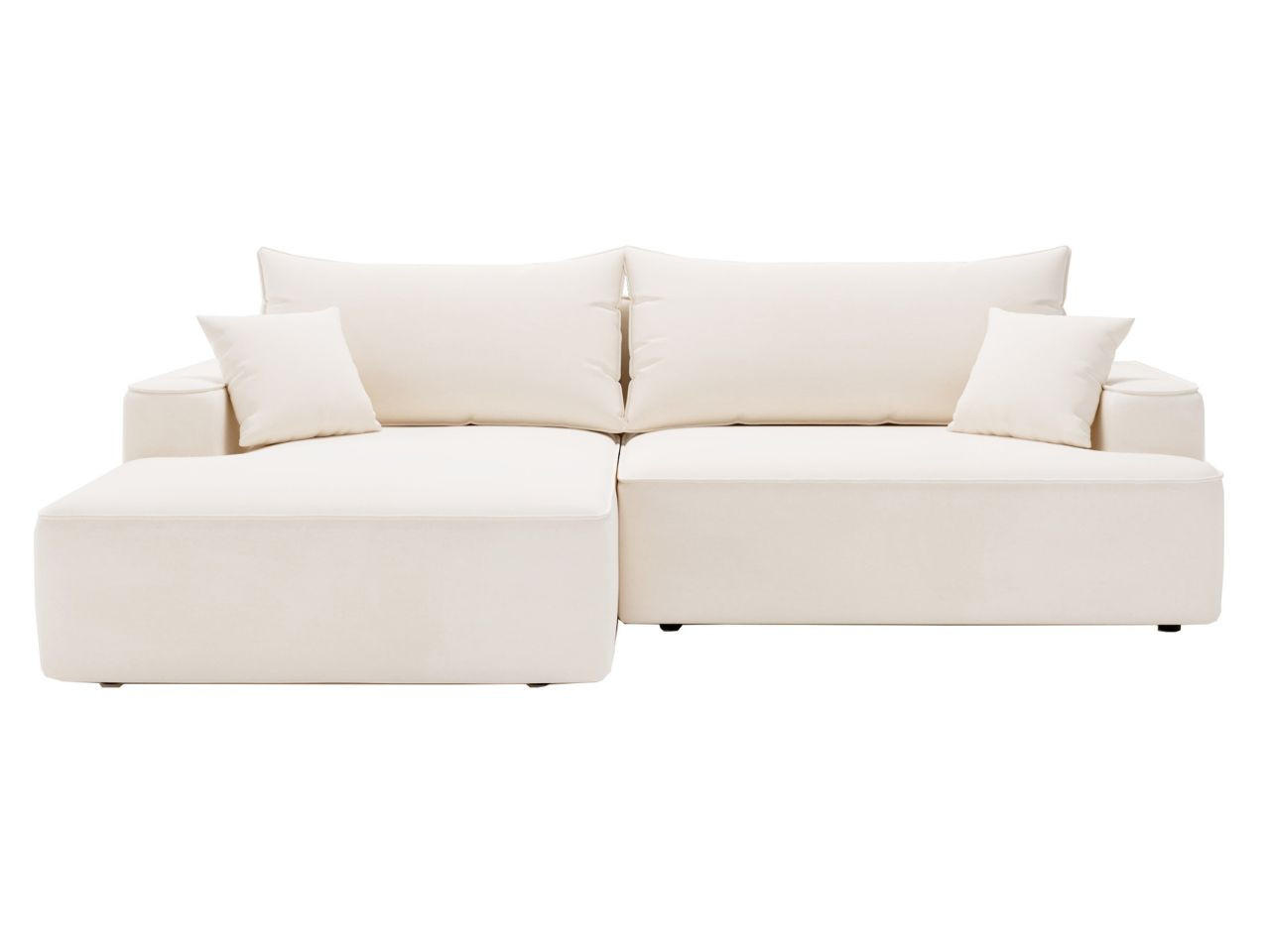 ECKSOFA California Creme Links - Creme, Holz/Textil (165/270cm) - Graingold