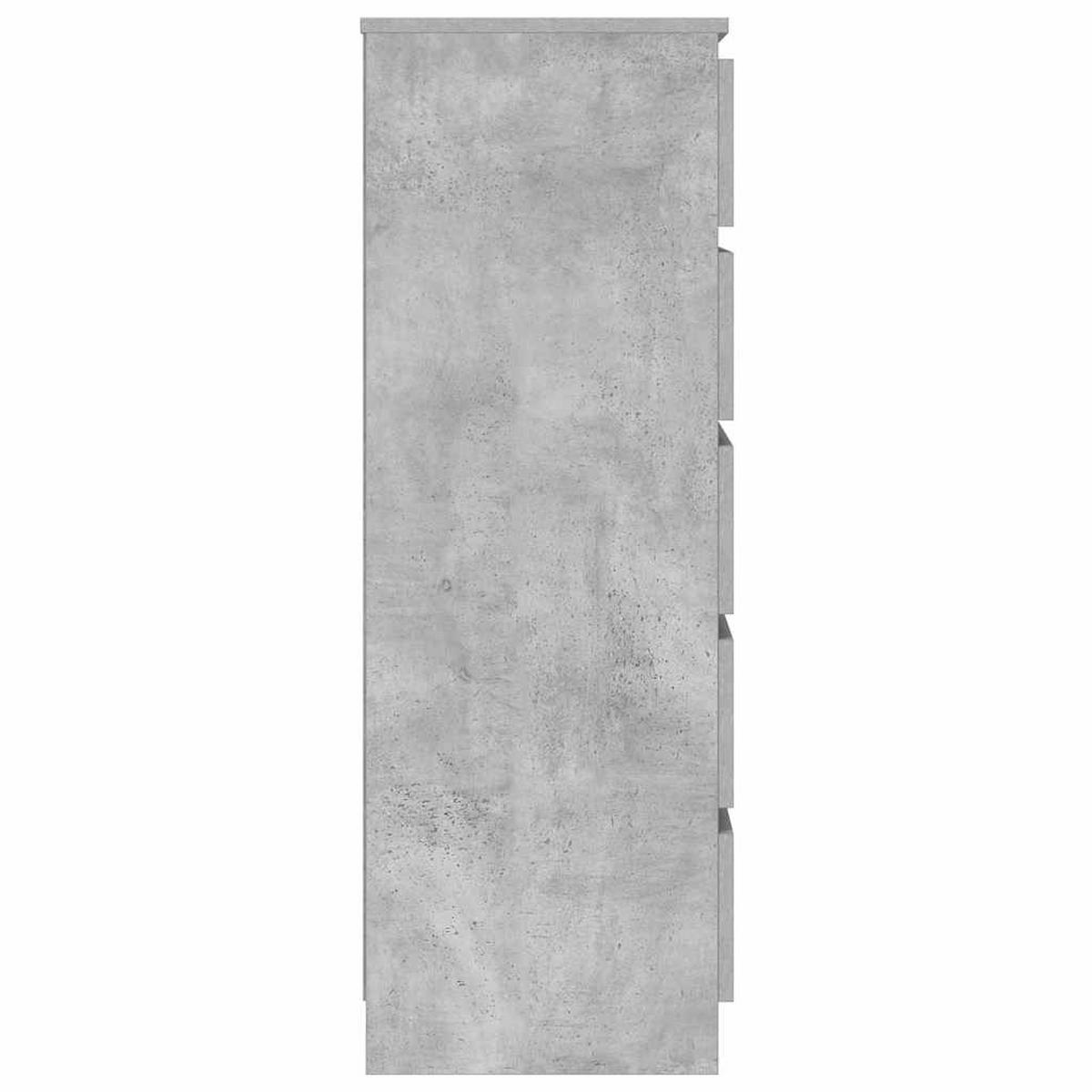 KOMMODE mit 5 Schubladen 60/36/103 cm aus Holzwerkstoff Betongrau - Hellgrau, Holz (60/103/36cm) - vidaXL