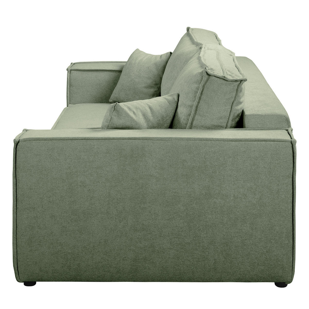 SCHLAFSOFA - Bouclé - Schwarz/Grün, Kunststoff/Textil (255/70/105cm) - home24