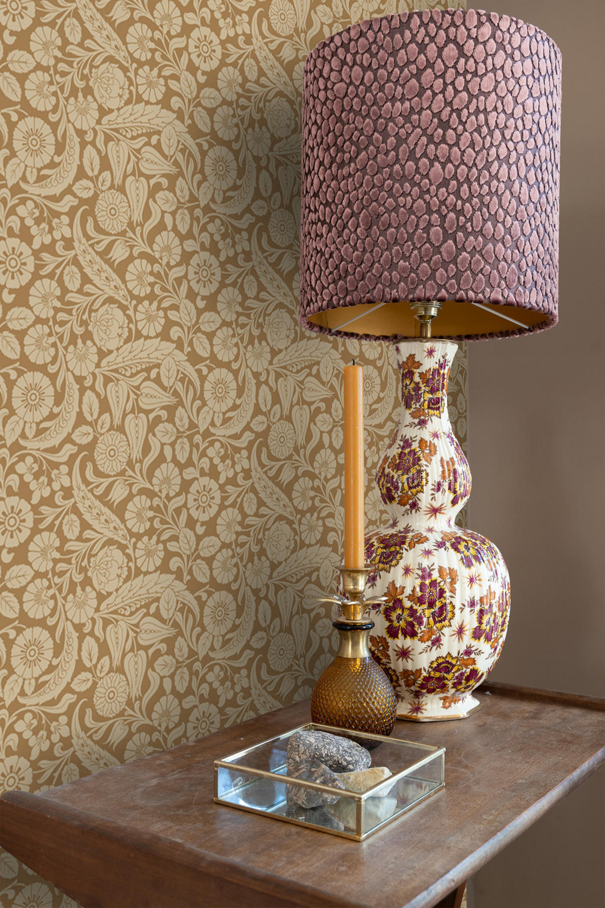 TAPETE Blumenmuster 50 x 900 cm - Braun, Papier (50/900cm) - ESTAhome