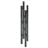 WANDGARDEROBE Schwarz Metall mit 8 Haken - Schwarz, Metall (15.5/87/4.5cm) - DanDiBo