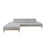 ELEKTRISCHES ECKSOFA Links MONA 316x205x85 Grau Cord - Schieferfarben/Grau, Holzwerkstoff/Textil (316/205cm) - ALTDECOR