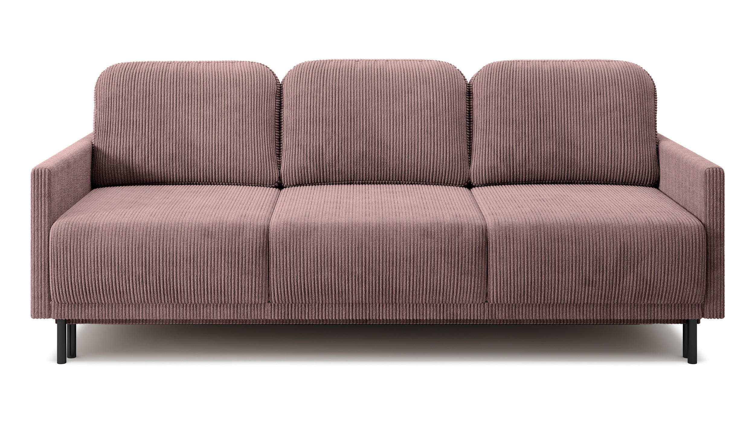 SCHLAFSOFA Hamiel Lila Cordbezug 212 cm - Flieder/Schwarz, Holz/Textil (212/87/97cm) - Selsey