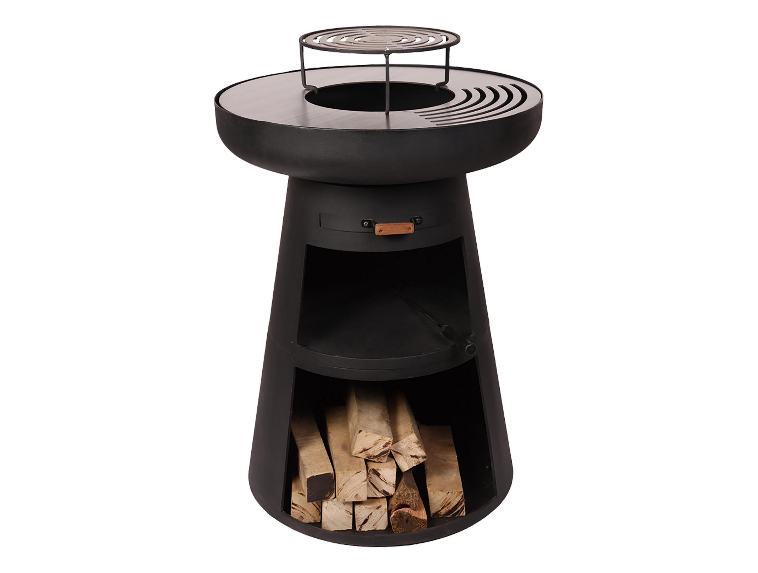HOLZKOHLEGRILL Feuerschale Schwarz inkl. Schutzhülle - Schwarz, Metall (60/90/60cm) - Purline
