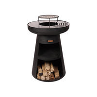 HOLZKOHLEGRILL Feuerschale Schwarz inkl. Schutzhülle - Schwarz, Metall (60/90/60cm) - Purline