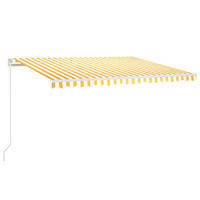 MARKISE Manuell Einziehbar 400/350 Cm Gelb Und Weiss - Gelb, Metall (400/350cm) - vidaXL