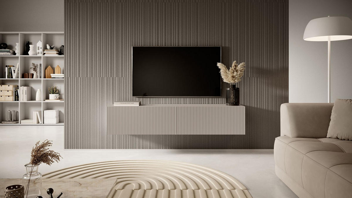 TV-HÄNGEBOARD Veldio Graubeige 140 cm - Greige, Holzwerkstoff (140/28.5/31.6cm) - Selsey