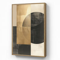 WANDLEUCHTE MIT AKKU Abstrakt - Modern - Schwarz - Gold 60x90 cm - Sandfarben, Holzwerkstoff (60/90/8cm) - OnlyWow