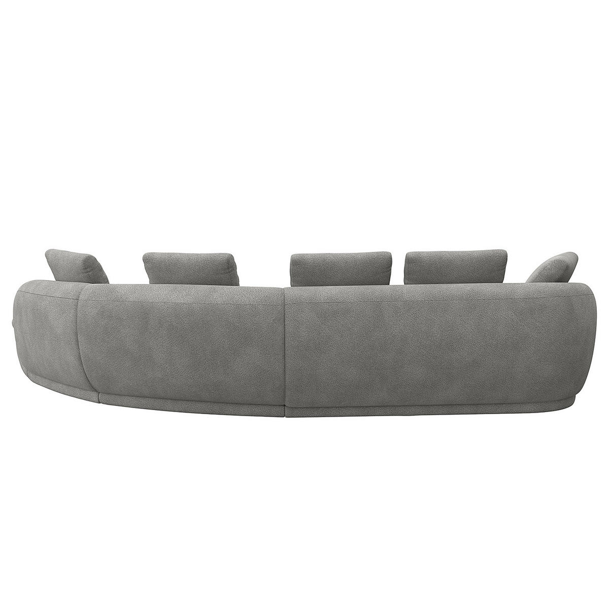 ECKSOFA mit Rundecke - Schwarz/Grau, Kunststoff/Textil (340/225cm) - home24