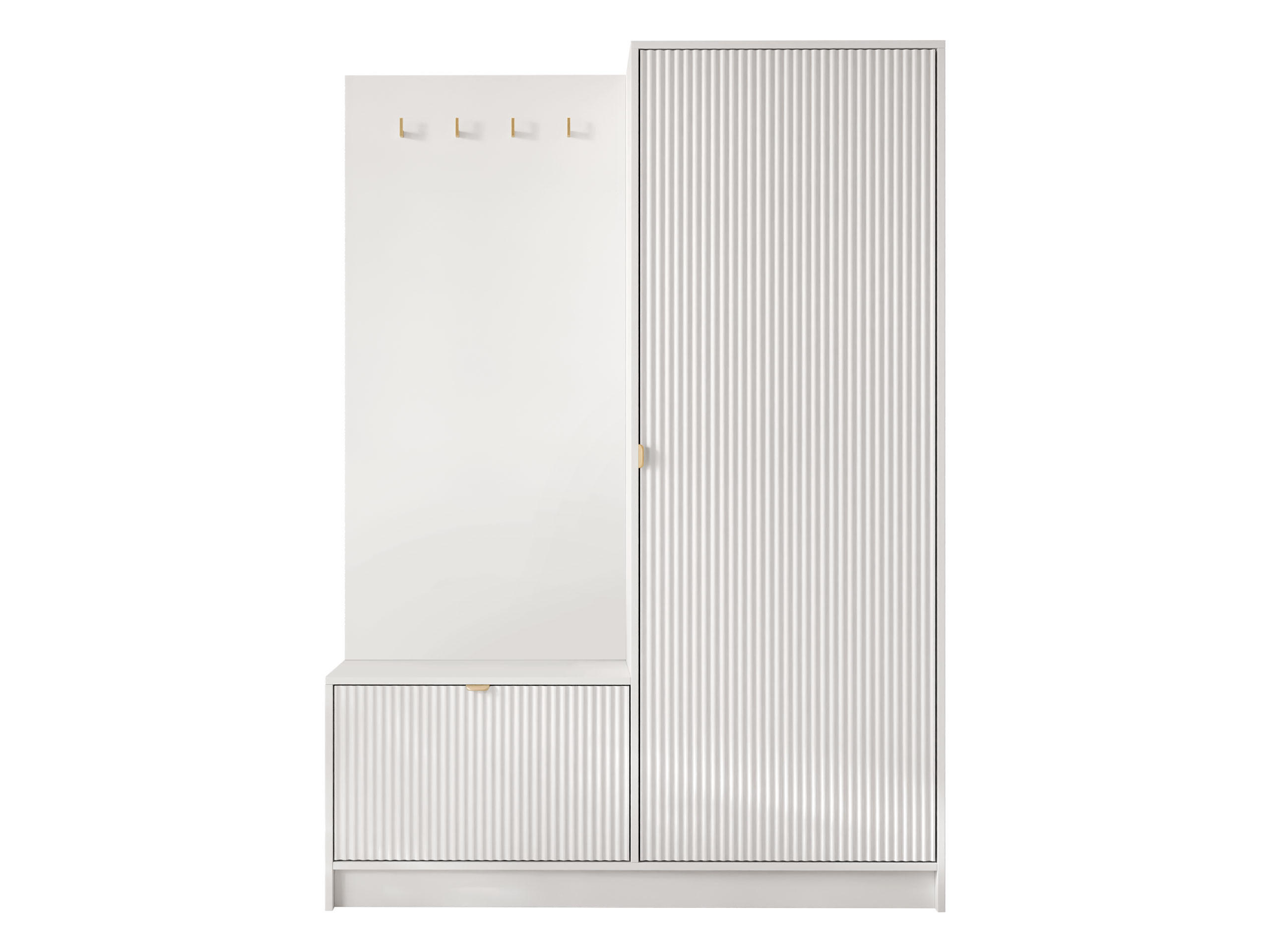 GARDEROBE Tireno - Weiß, Holzwerkstoff/Kunststoff (120/180/40cm) - MIRJAN24