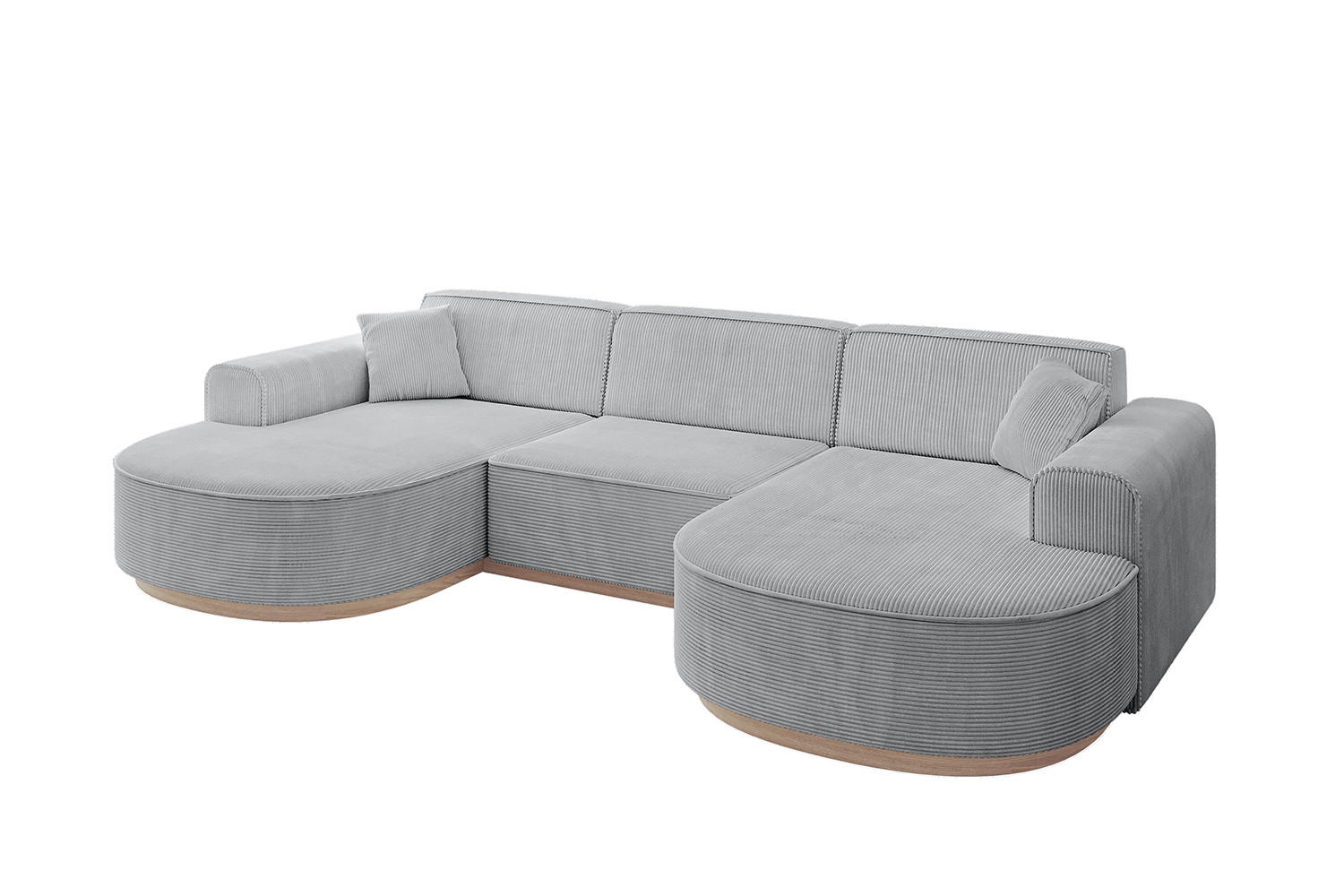 WOHNLANDSCHAFT MARI-U1-v1 - 303x171x83 cm Grau Cord - Grau, Holzwerkstoff/Textil (303/83/171cm) - ALTDECOR