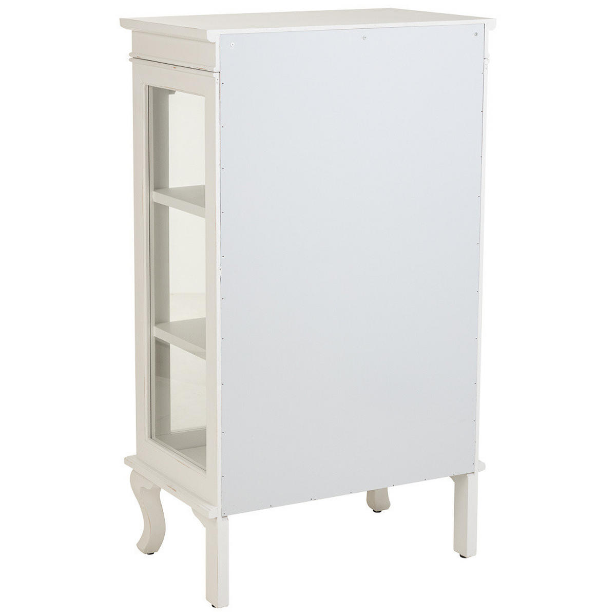 VITRINE aus Holz, weiß, 61x41x115cm - Weiß, Holz (65.5/114.5/40.5cm) - Wanderlust