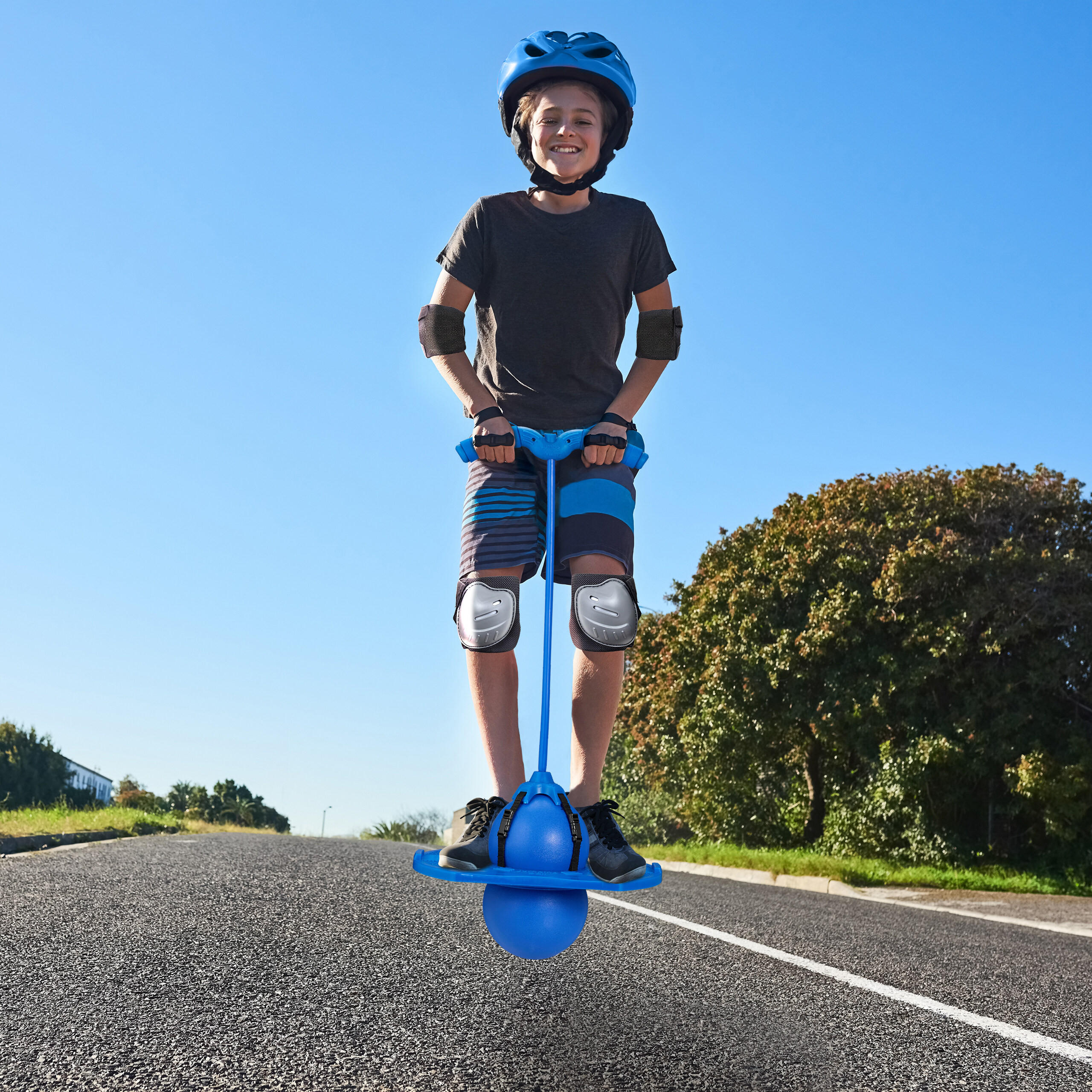 POGO-BALL - Blau, Kunststoff (39/29cm) - Relaxdays