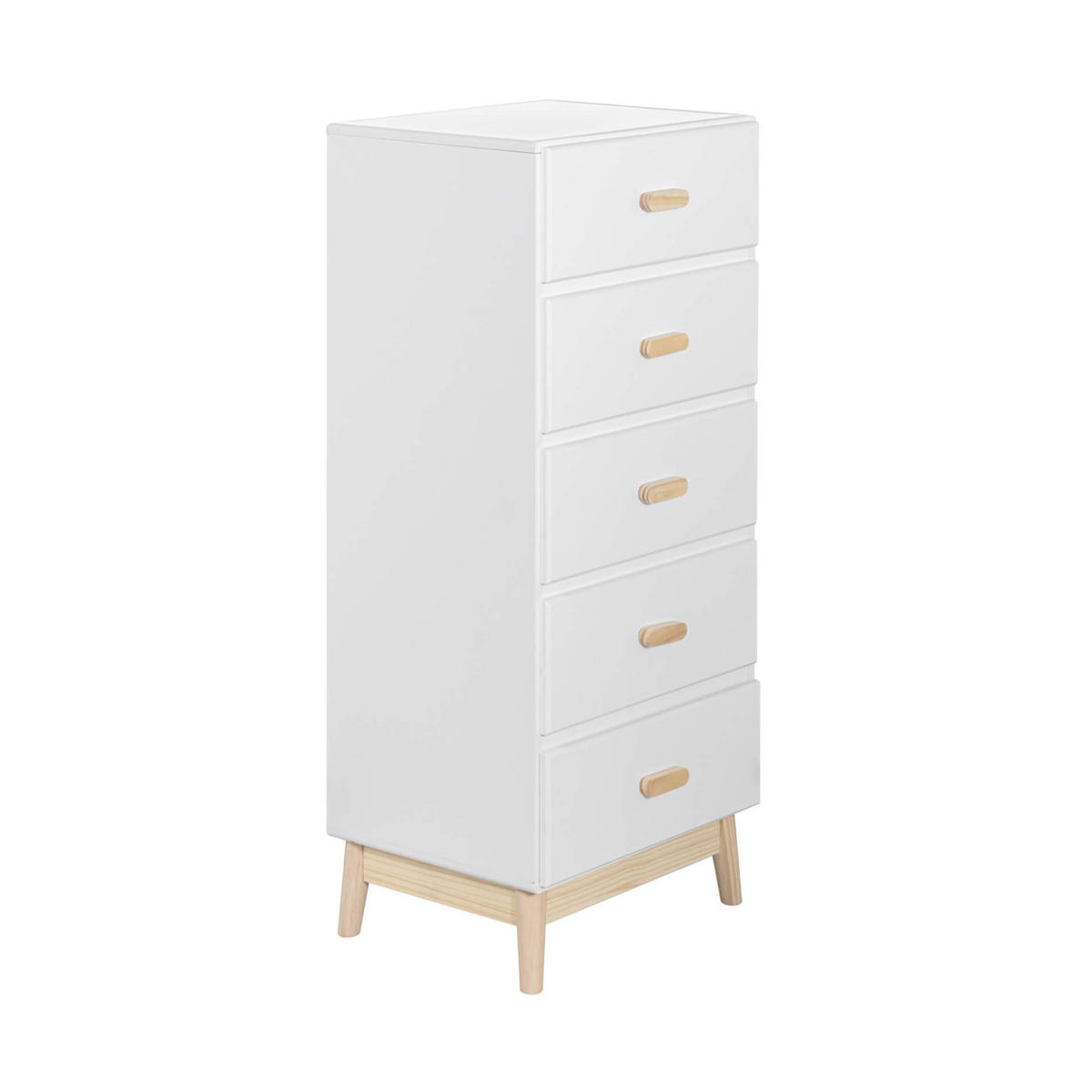 KOMMODE Weiß 40/50/115 cm - Weiß, Holzwerkstoff (40/115/50cm) - Mobili Rebecca