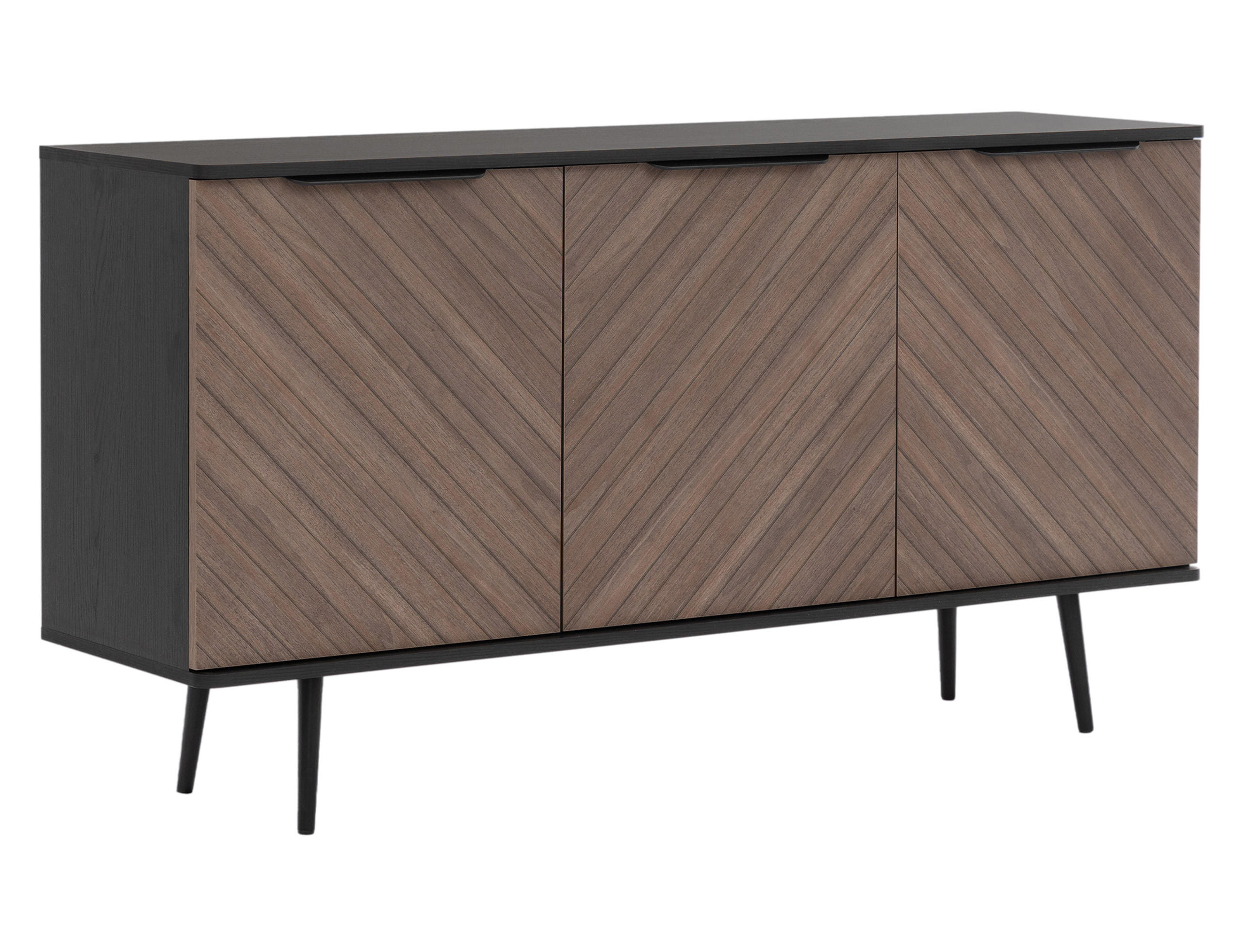 SIDEBOARD Pinelli K3D PE01 - Schwarz/Braun, Holzwerkstoff/Metall (150/80/41cm) - MIRJAN24
