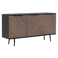 SIDEBOARD Pinelli K3D PE01 - Schwarz/Braun, Holzwerkstoff/Metall (150/80/41cm) - MIRJAN24