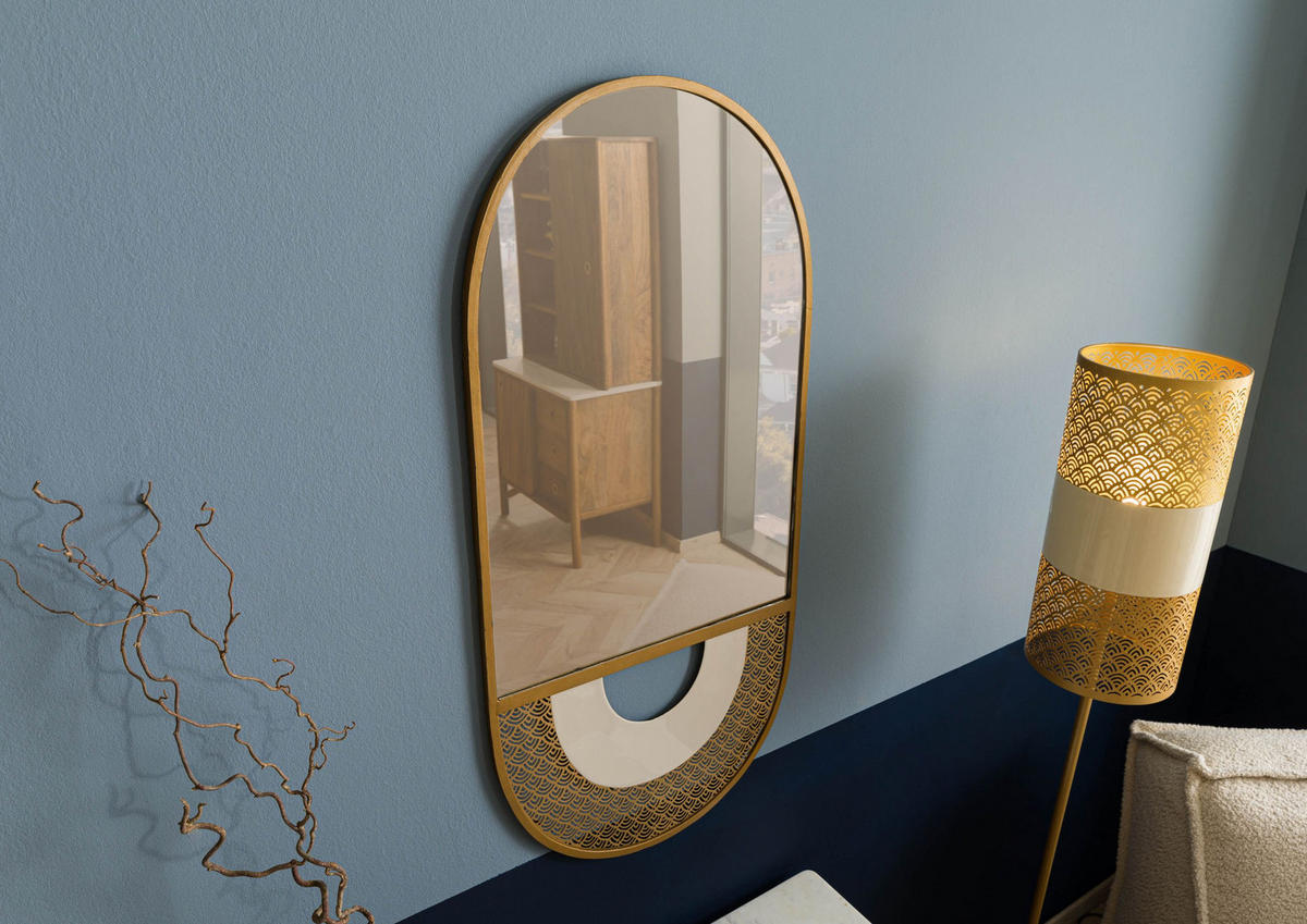 WANDSPIEGEL 48x2x99 gold LOS ANGELES #50 - Goldfarben, Metall (48/99/2cm) - Massivmoebel24