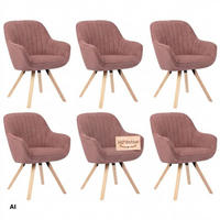 ESSZIMMERSTÜHLE Matera 6er-Set - Altrosa/Rosa, Naturmaterialien/Textil (59/89/61cm) - Mr. Deko