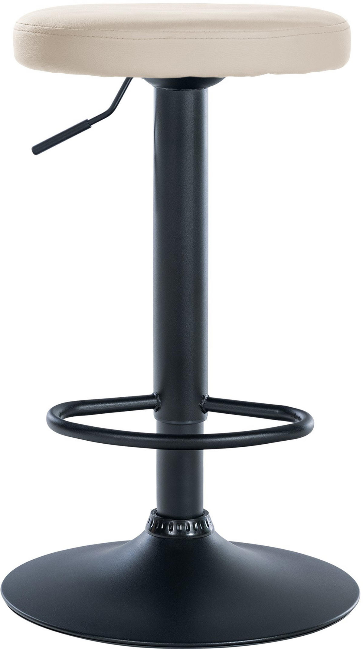 BARHOCKER 2er Set Pontius Kunstleder schwarz creme - Schwarz/Naturfarben, Kunststoff/Metall (38.5/81/38.5cm) - TPFLiving