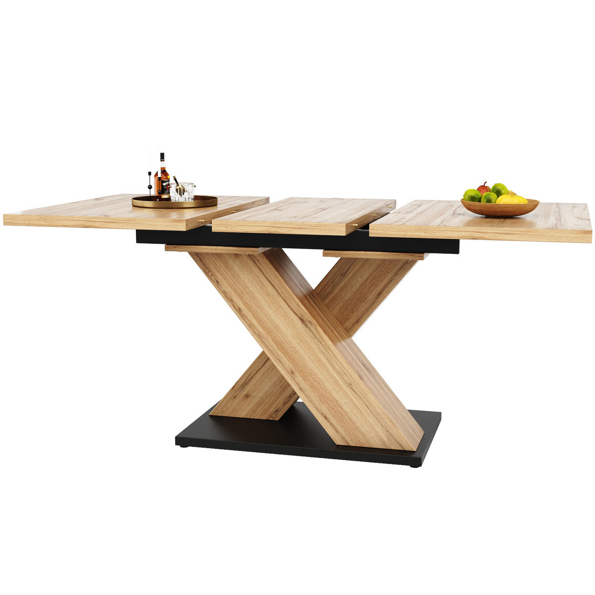 AUSZIEHTISCH 119/80/75 cm in Holzoptik – ausziehbar für 6–8 Personen - Hellbraun, Holzwerkstoff (158.5/80/75cm) - BEAOK