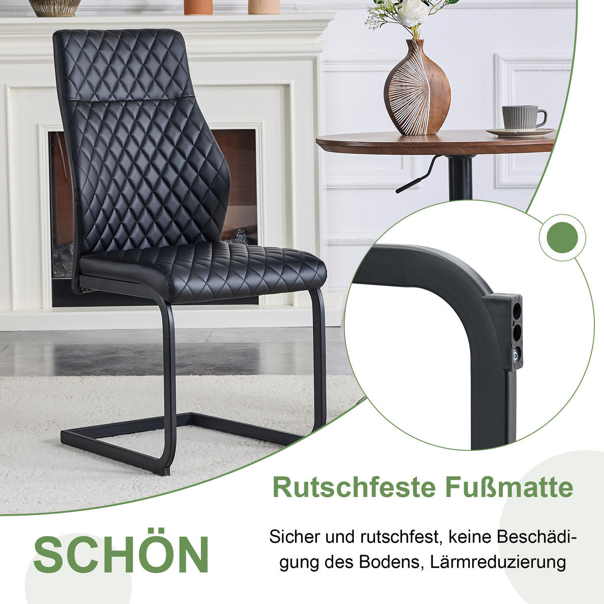 ESSTISCH-SET 3-tlg. rund 107 cm Schwarz/Walnussoptik - Schwarz, Metall (107/75/107cm) - Meubliv