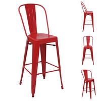BARHOCKER METALL Rot 4er-Set - Rot, Metall (50/117/45cm) - MCW