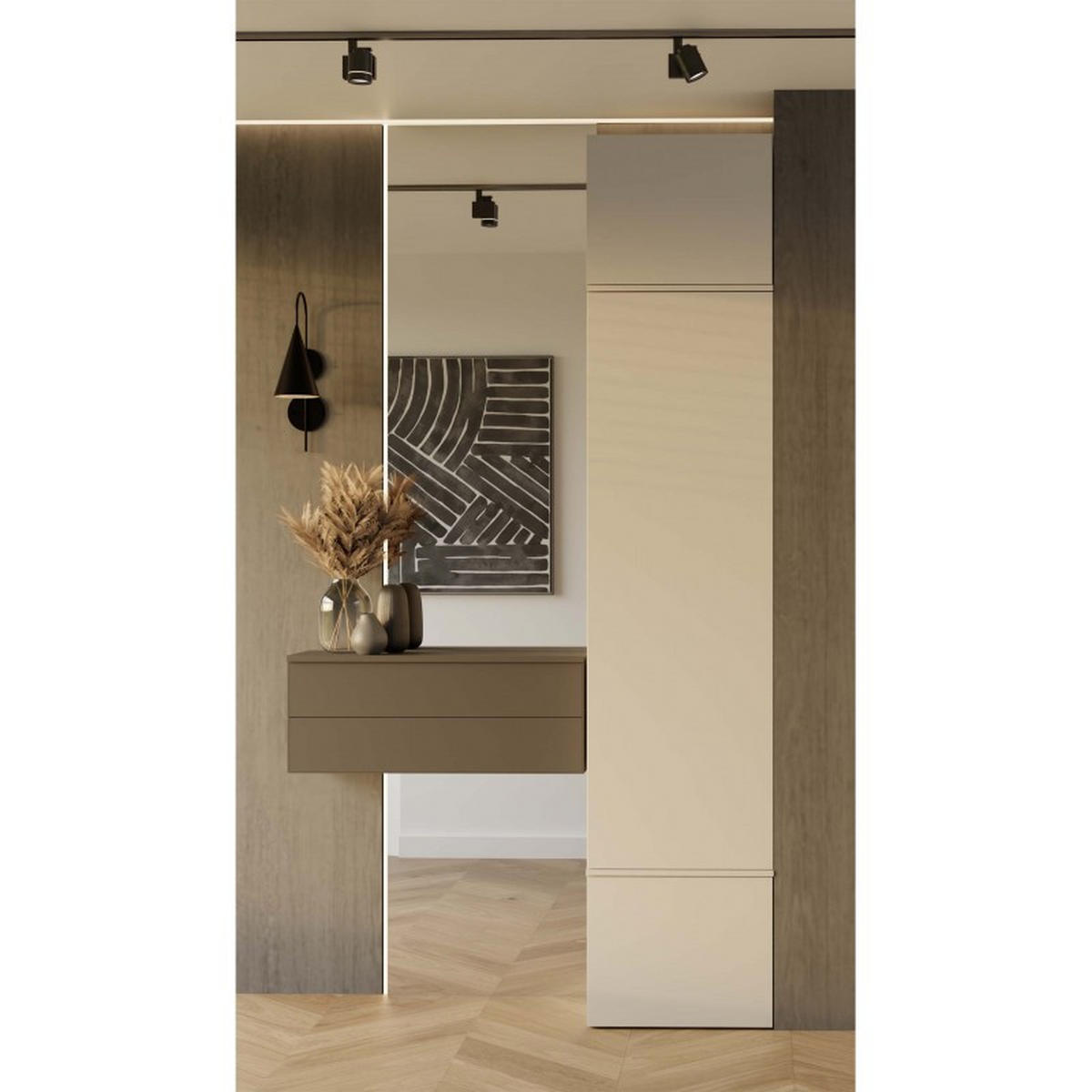 DULAP DE HOL – Dulap pentru hol cu spațiu pentru depozitare, culoare cașmir 50/238/35 - cașmir, compozit lemnos (50/238/35cm) - RAUMHIRSCH FURNITURE