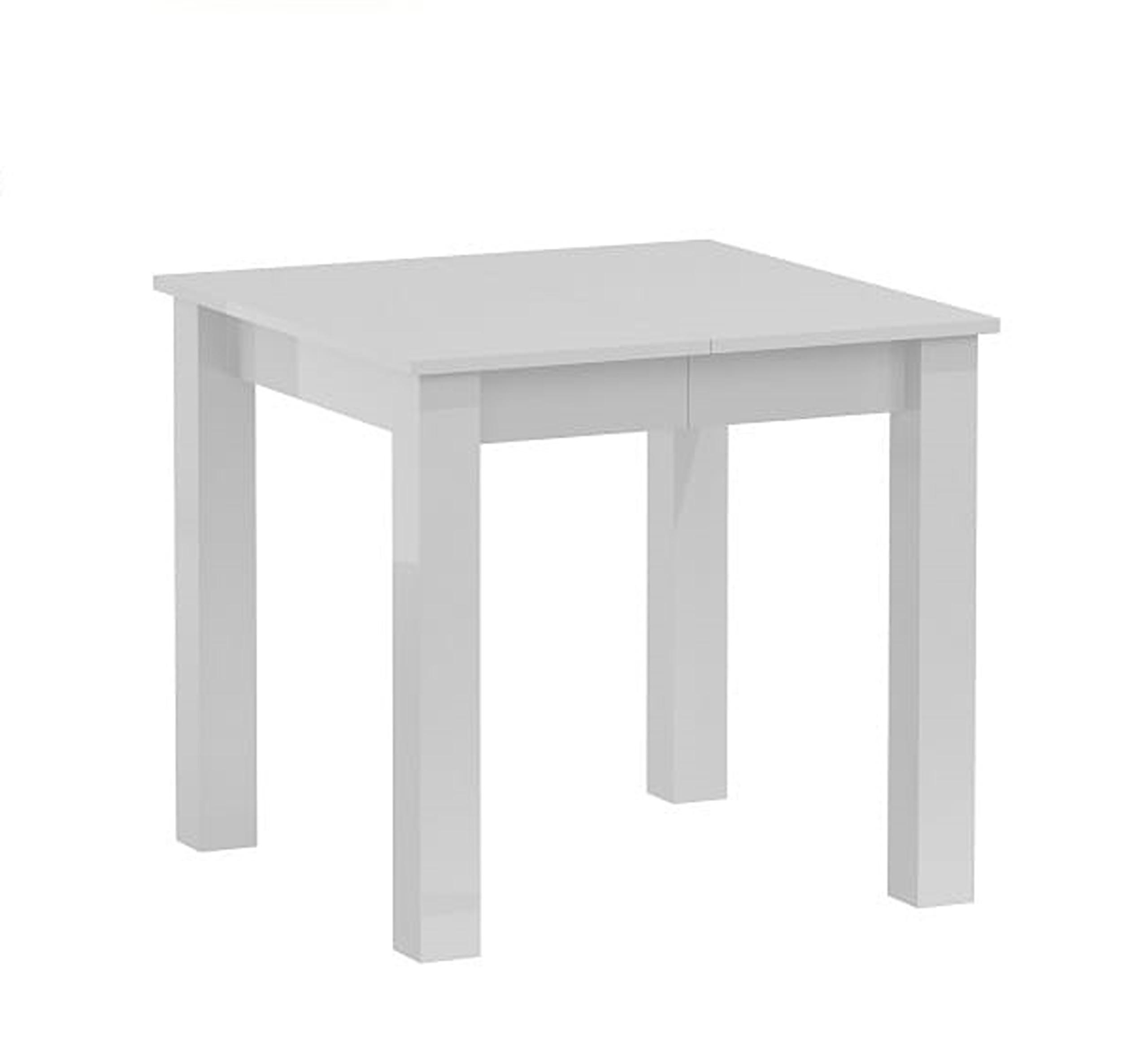 designimpex Esstisch Weiß Hochglanz 80x76x80 cm