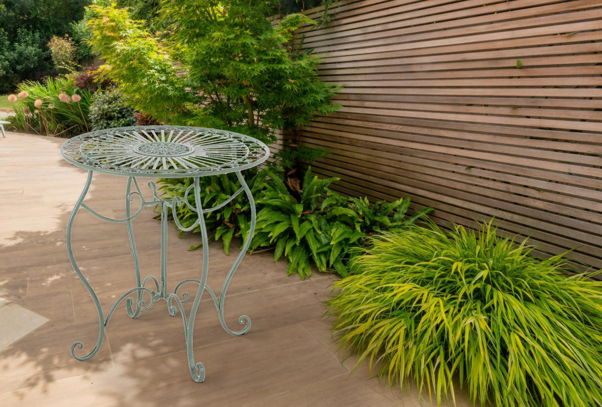 GARTENTISCH rund Ø70 cm Metall Antik-Grün - Grün, Metall (70/70/72cm) - CLP
