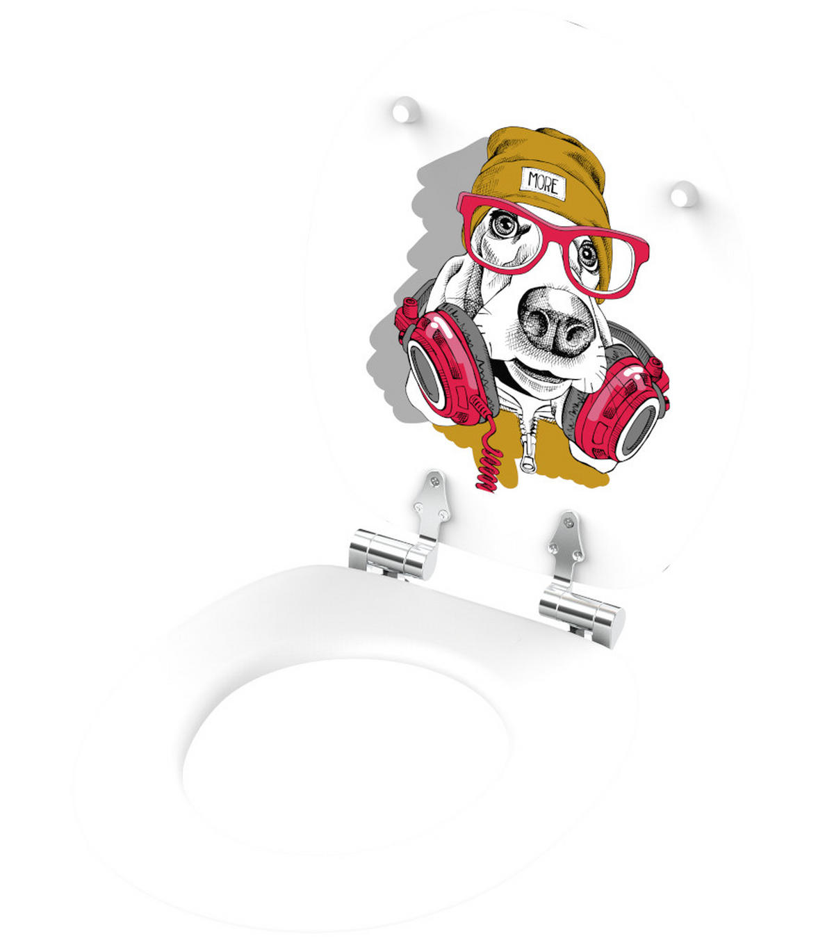 WC-SITZ mit Absenkautomatik Cool Dog - Multicolor, Holzwerkstoff (38/6/47cm) - Sanilo