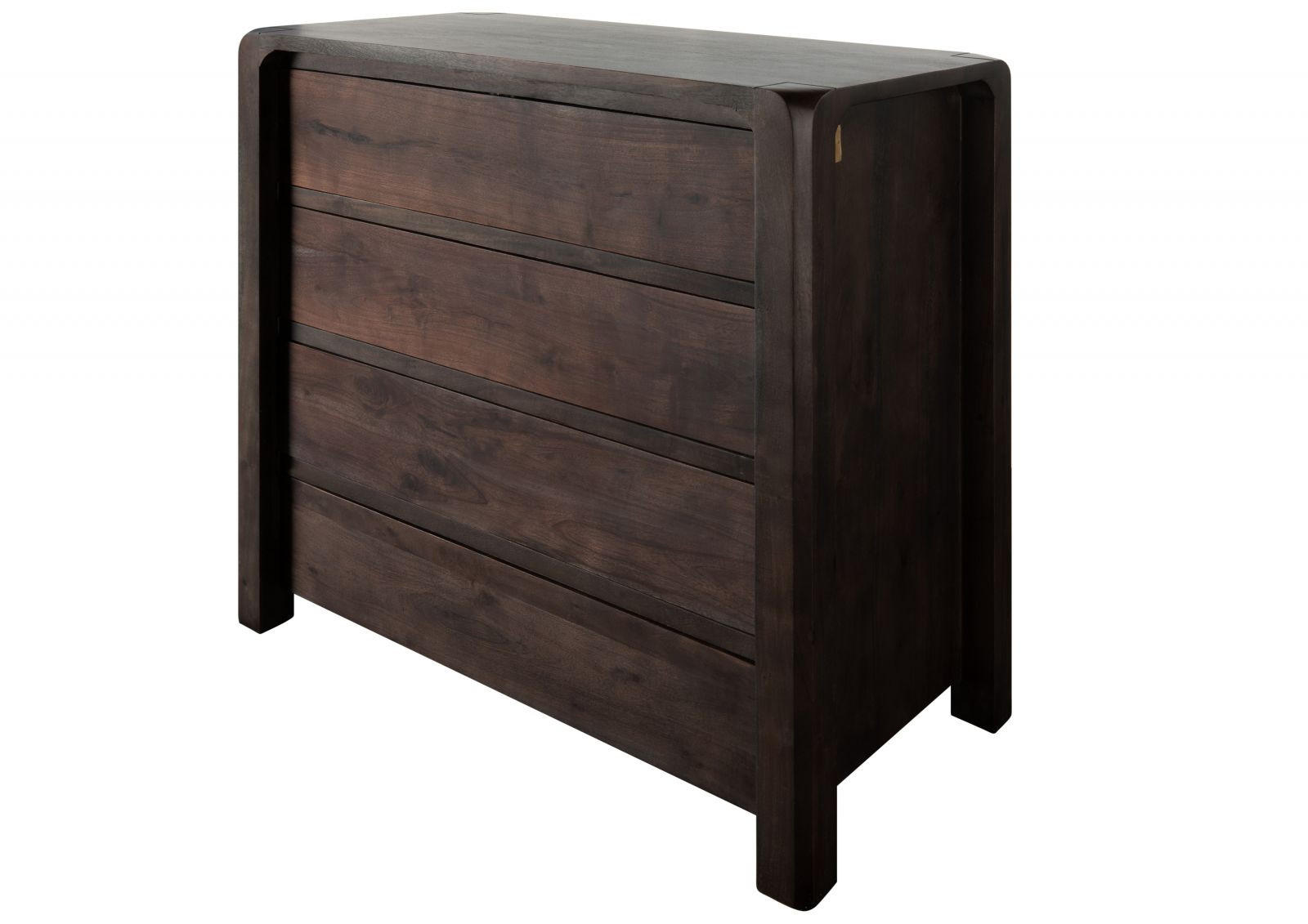 KOMMODE Akazie 96x50x90 tabak lackiert BUENO #4004 - Dunkelbraun, Holz (96/90/50cm) - Massivmoebel24